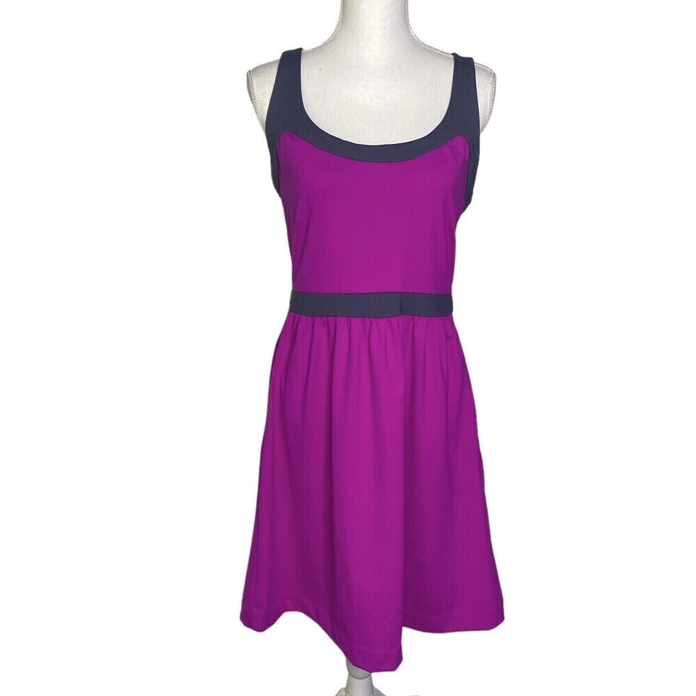 Cynthia Rowley Stretch Fit & Flare Sleeveless Skater Dress Large Fuchsia Pink